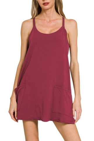 Madelyn Active Dress - Cabernet