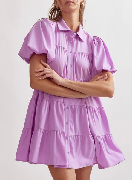Washington Puff Sleeve Dress - Lavender