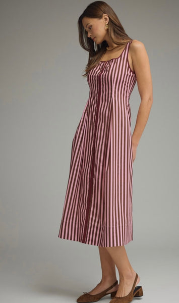 Noah Midi Dress - Pink Brown