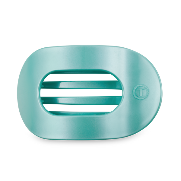 TELETIES - Round Flat Hair Clip - Totally Turquoise - Large