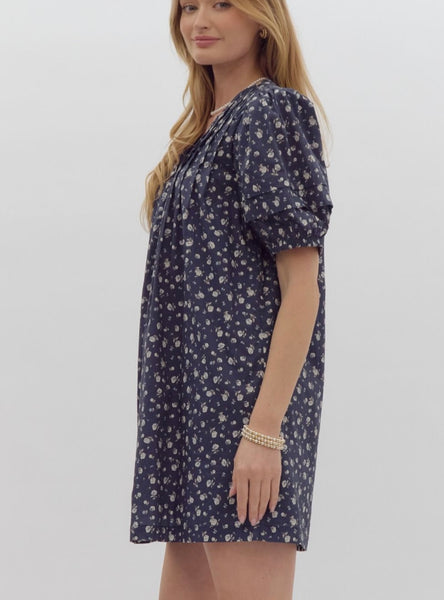 Cameron Ct Floral Dress - Navy