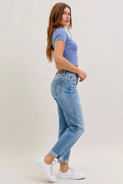 Judy Blue - Caroline Mid Rise Boyfriend Denim