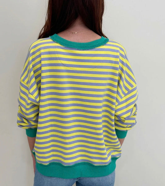 Mardi Gras Pastel Stripe Crewneck Sweatshirt