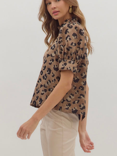 Ayla Puff Sleeve Top - Bronze