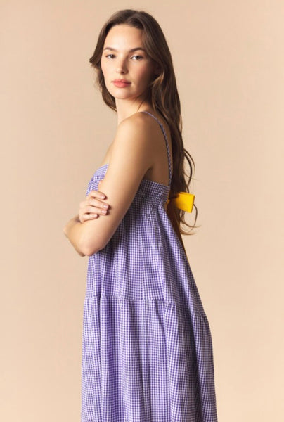 L-S-U! L-S-U! Gingham Maxi Dress - Purple