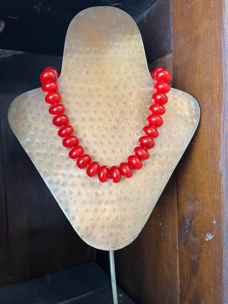 Carnelian Beaded Necklace - Red