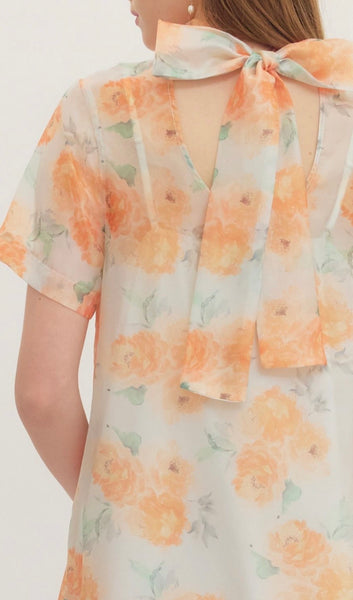 Alana Sheer Floral Midi Dress - Gold