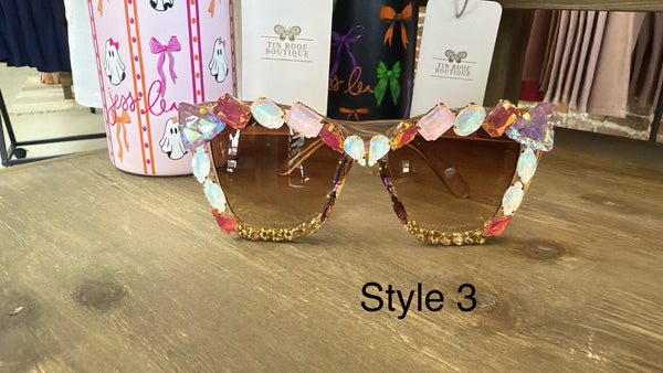Colorful Rhinestone Sunglasses