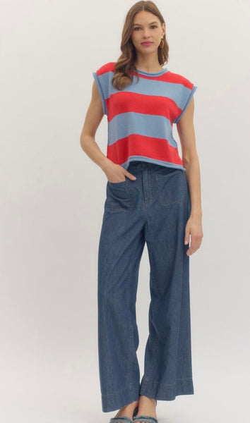 Ailani Sweater Top - Red