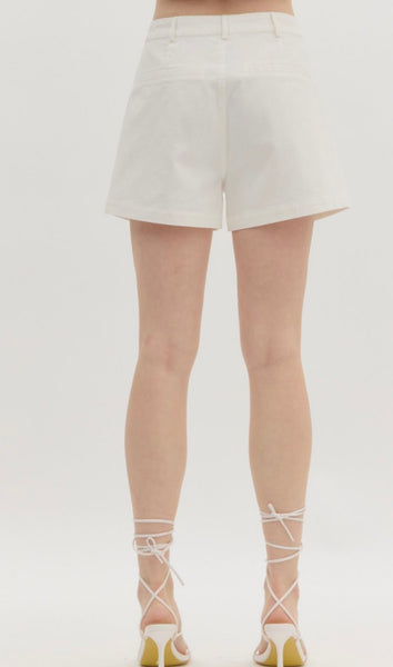 Olivia Patch Pocket Shorts - White