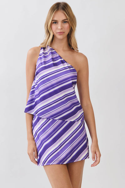 Mikaylah Stripe Top - Purple
