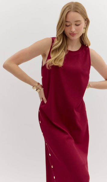 Delilah Midi Dress - Cherry