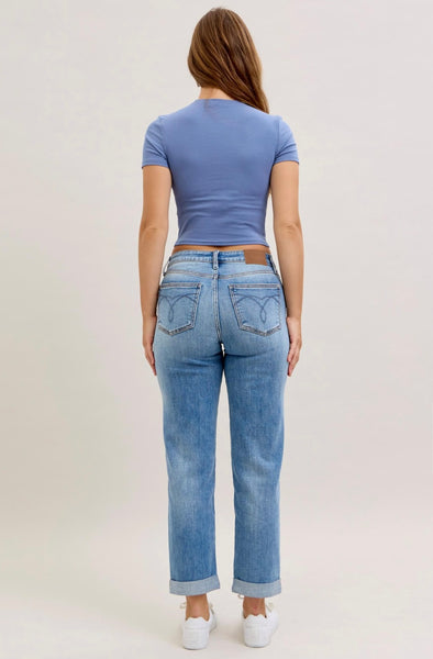 Judy Blue - Caroline Mid Rise Boyfriend Denim
