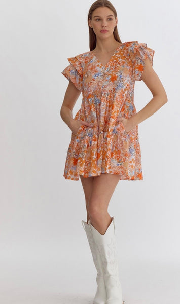 Catalina Mini Dress - Orange Combo