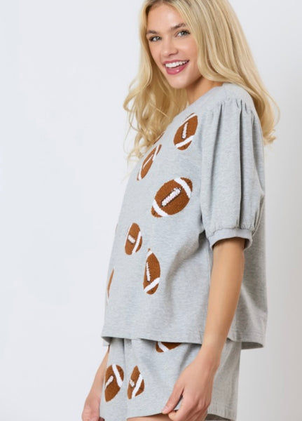 Time For Football Short Set - Heather Grey