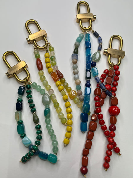 Opal Beaded Bag Charm
