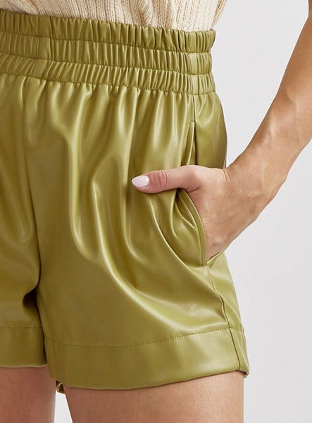 Morehouse Leather Shorts - Avocado