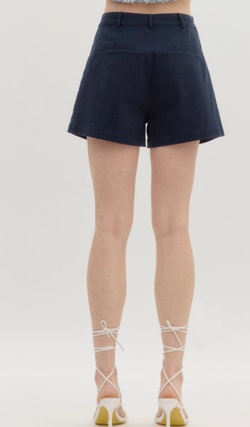 Olivia Patch Pocket Shorts - Navy