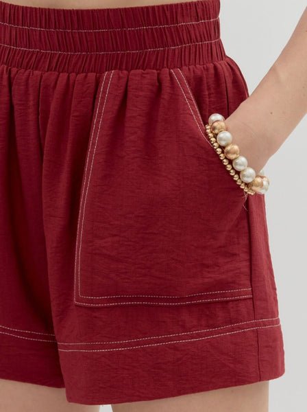 Leah Short Set - Garnet
