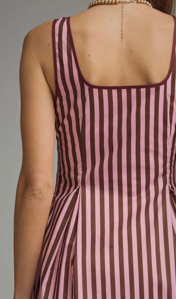 Noah Midi Dress - Pink Brown
