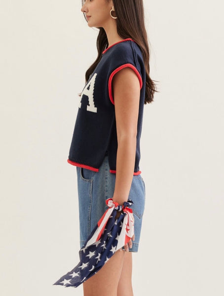 USA Knit Top - Navy