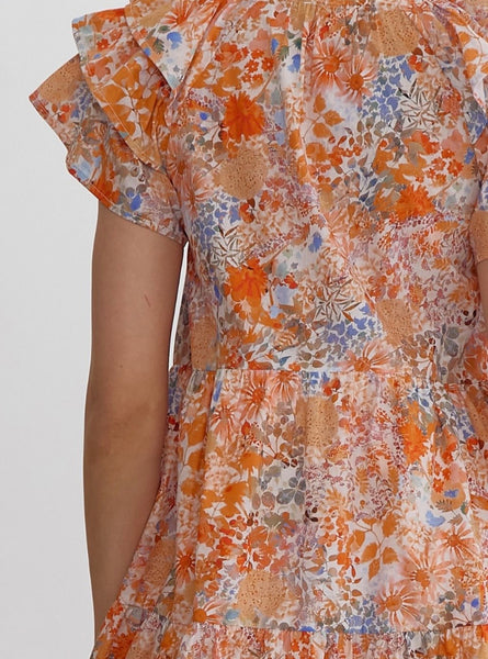 Catalina Mini Dress - Orange Combo