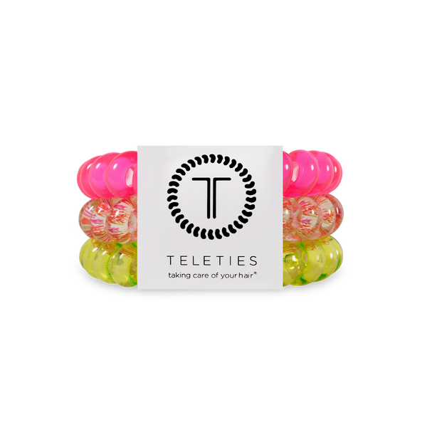 TELETIES - Spiral Hair Coils - Tropical Punch Hair Ties - Large
