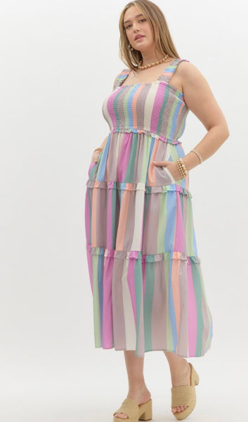 Everglades St Midi Dress - Pastel