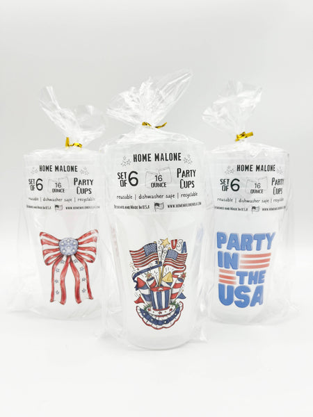Patriotic Bow Party Cup Set