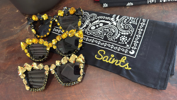 Saints Game Day Rhinestone Sunglasses