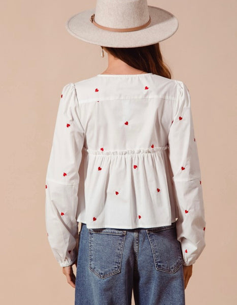 Clay St Heart Embroidered Blouse