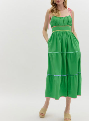 Amelia Midi Dress - Kelly Green