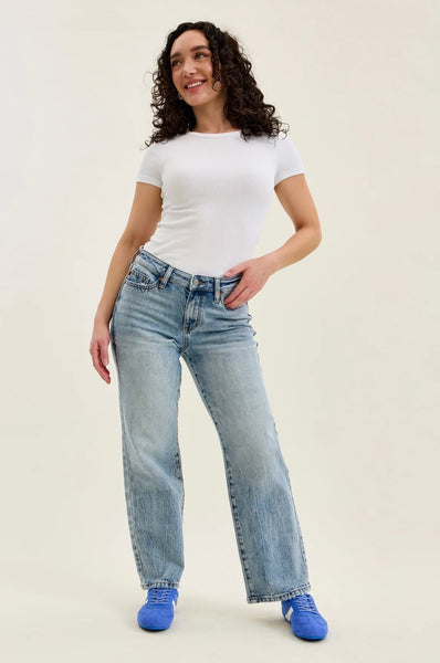Judy Blue - Allison Mid Rise Straight Denim (Petite)