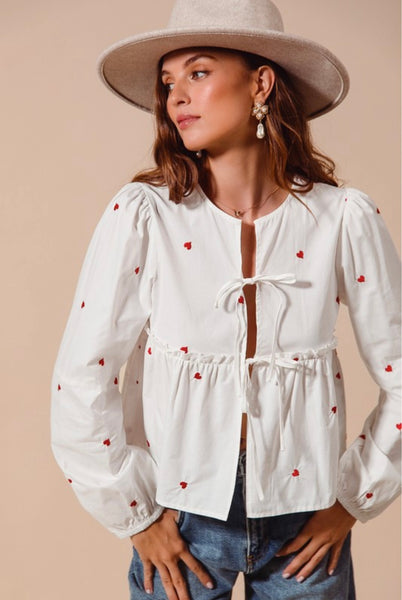 Clay St Heart Embroidered Blouse