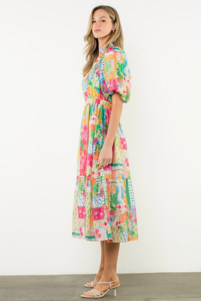 Zoe Puff Sleeve Maxi Dress