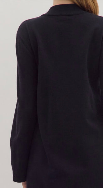 Maria Midi Mock Neck Dress - Black