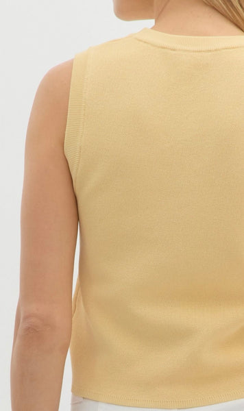 Fort Macomb Rd Embellished Top - Yellow