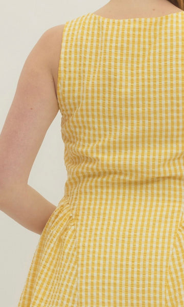 Nevaeh Gingham Dress - Yellow