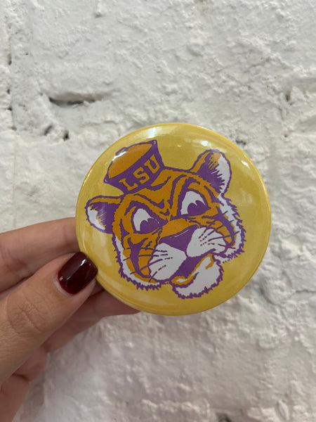Signed by Abby - LSU Game Day Buttons