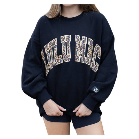 LULU MAC - Black Sweatshirt - Leopard