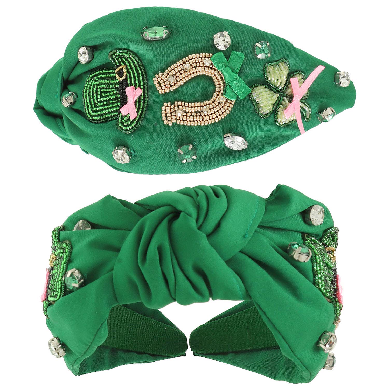 St. Patrick's Theme Top Knotted Headband - Green