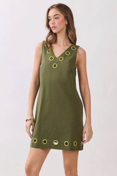 Vera Shift Mini Dress - Olive