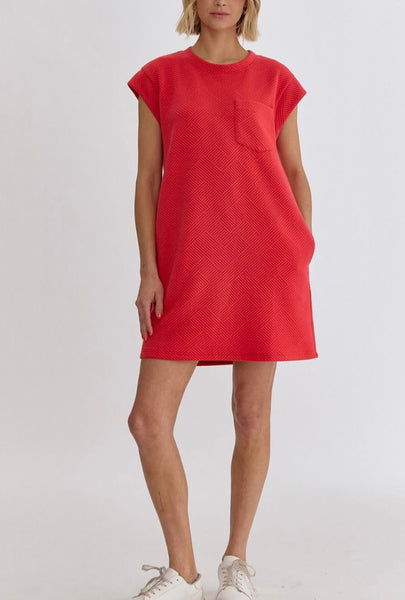 Mississippi Textured Dress - Red
