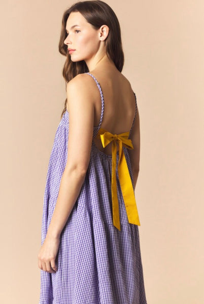 L-S-U! L-S-U! Gingham Maxi Dress - Purple