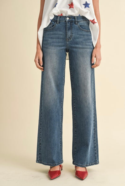 Coleman Pl High Rise Wide Leg Denim