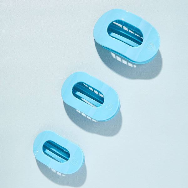 TELETIES - Flat Round Hair Clip - Summer Sky - Large