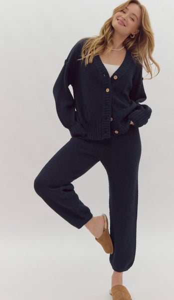 Cambridge St Cardigan & Pant Set - Navy