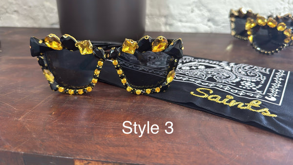 Saints Game Day Rhinestone Sunglasses
