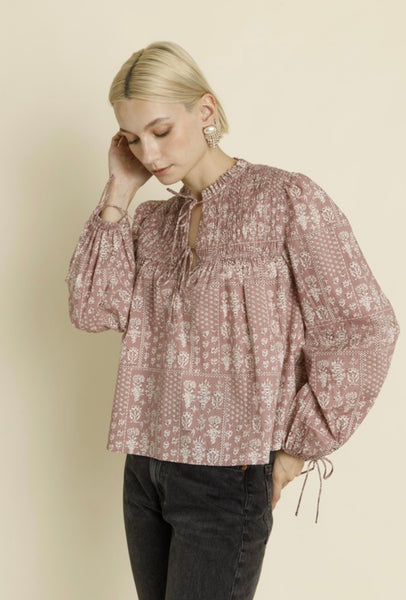 Aureum - Pines Village Smocked Top