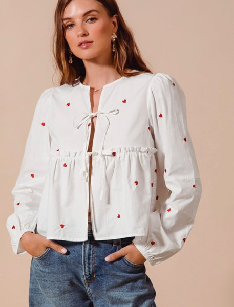 Clay St Heart Embroidered Blouse